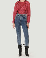 MABEL SHEER METALLIC FLORAL TOP image number null
